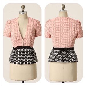 SOLD!!!!Anthropologie Elevenses Peplum Top
